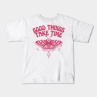 Butterfly tattoo good things take time Kids T-Shirt